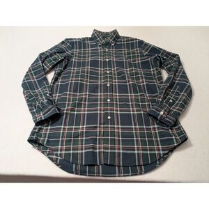 Ralph Lauren Green Blue Red Plaid‎ Medium Classic Oxford Dress Shirt